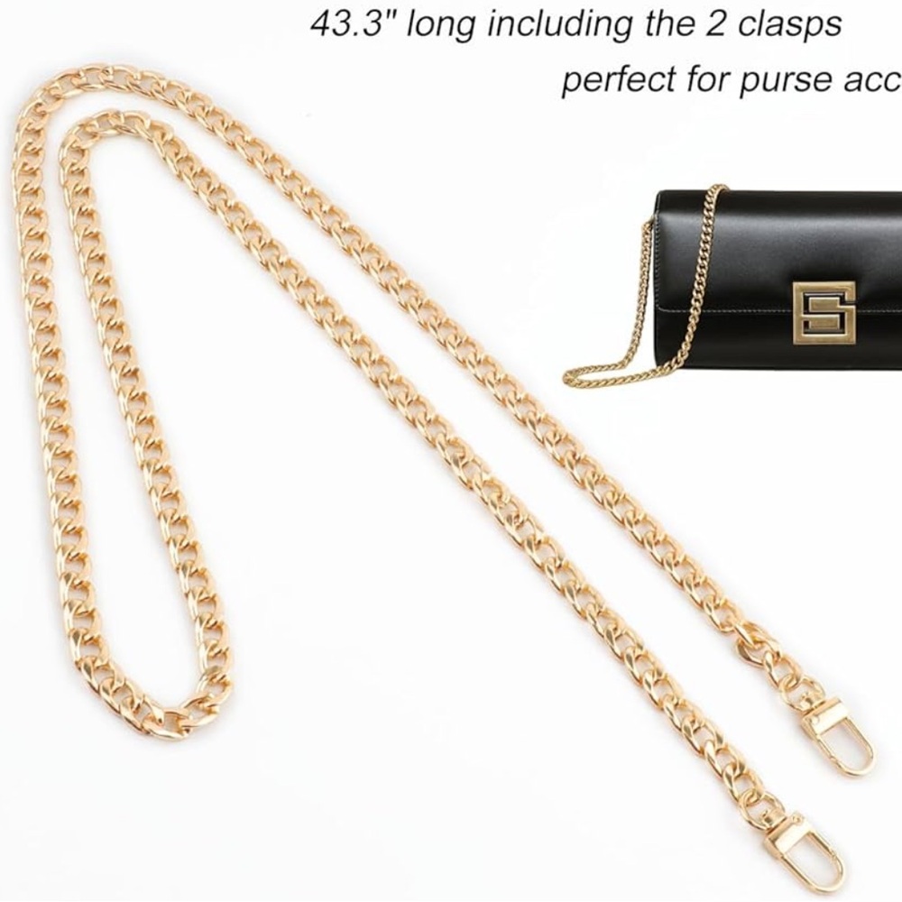 Gold Bag Chain Strap - High Quality Replacement Strap - Picture 2 of 7